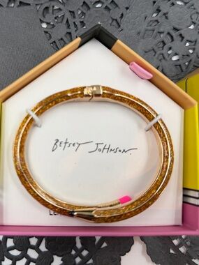 Betsey Johnson Pencil Bracelet Gold Glitter Teacher Gift Cute School Jewelry